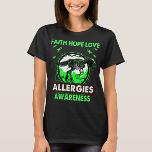 T-shirt Dinosaure Faith Hope Love ALLERGIE Sensibilisation