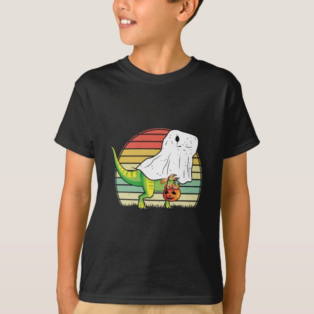 T-shirt Dinosaure fantôme drôle Halloween (Devant)