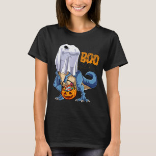 T-shirt Dinosaure fantôme T Rex drôle Boo Halloween garçon