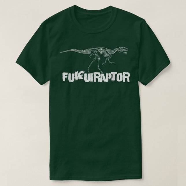 T-shirt Dinosaure Fossil Skeleton Fukuiraptor (Design devant)