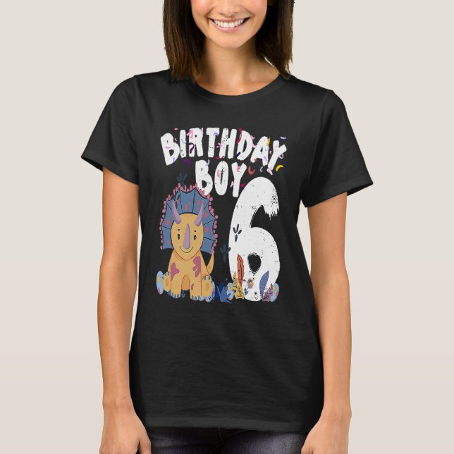 T-shirt dinosaure garçon de 6 ans Anniversaire (Devant)