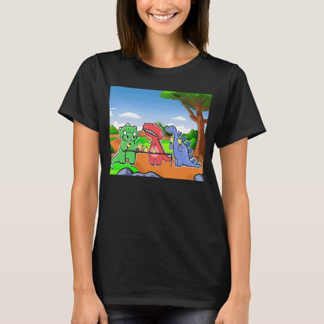 T-shirt Dinosaure Handbell Pratique Dans La Période Triasi (Devant)