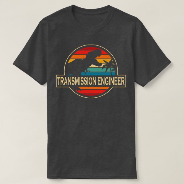 T-shirt Dinosaure, ingénieur de transmission (Design devant)