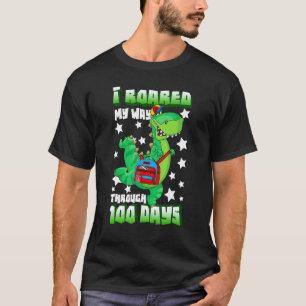 T-shirt Dinosaure J'Ai Roué Mon Chemin À Travers 100 Jours