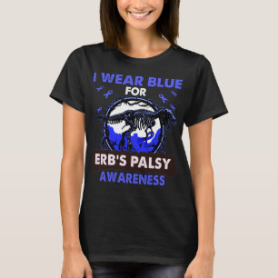 T-shirt Dinosaure Je Porte Du Bleu Pour La Sensibilisation