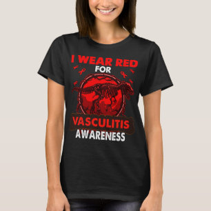 T-shirt Dinosaure Je Porte Du Rouge Pour La Sensibilisatio