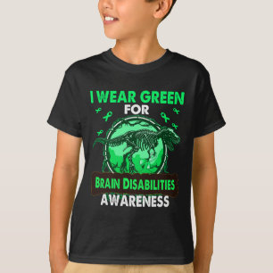 T-shirt Dinosaure Je Porte Vert Pour Les HANDICAPÉS DU CER