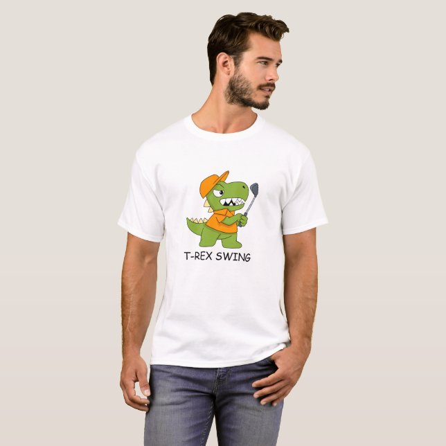 T-shirt dinosaure jeu golf dinosaure golf (Devant entier)