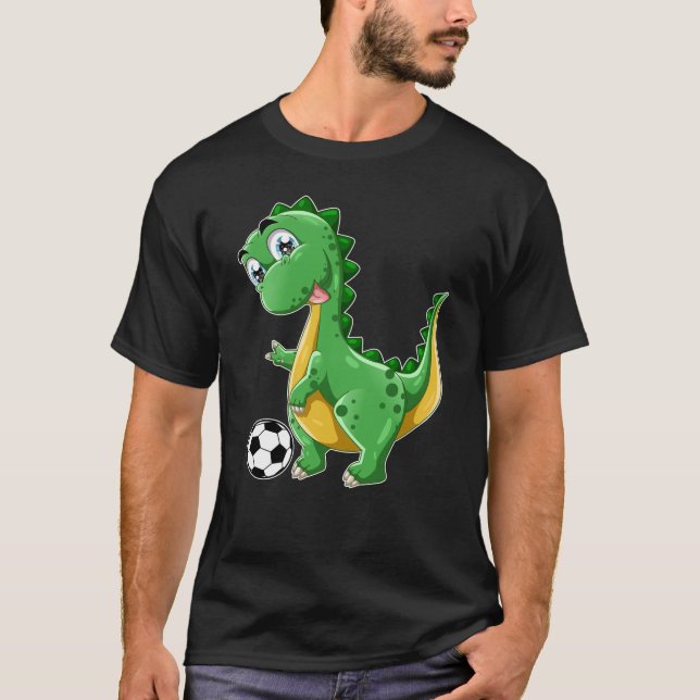 T-shirt Dinosaure jouant Soccer Dino Sports (Devant)