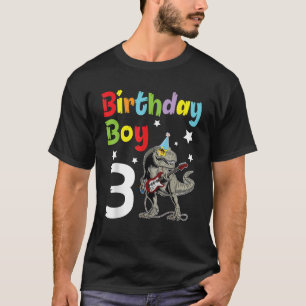 T-shirt Dinosaure Jouer Guitare Joyeux Anniversaire Garçon