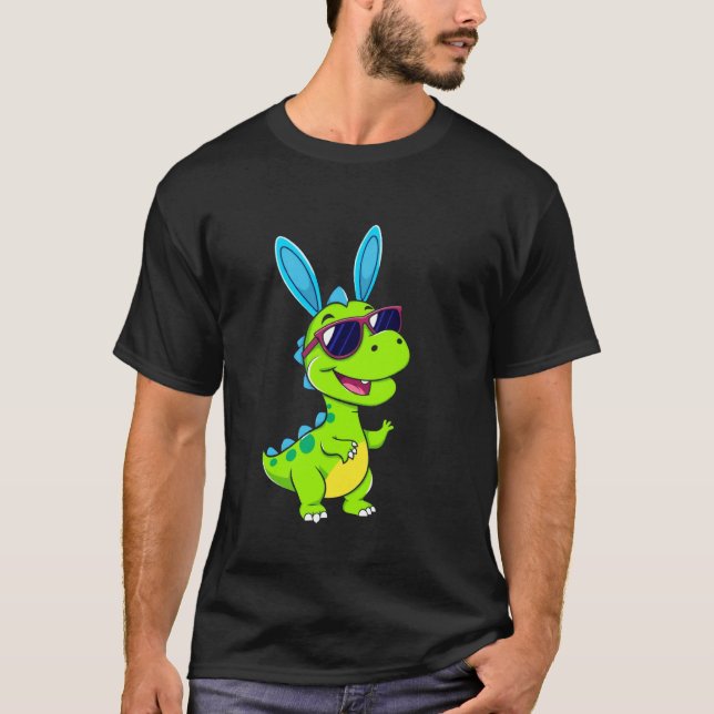 T-shirt Dinosaure joueur de Pâques (Devant)