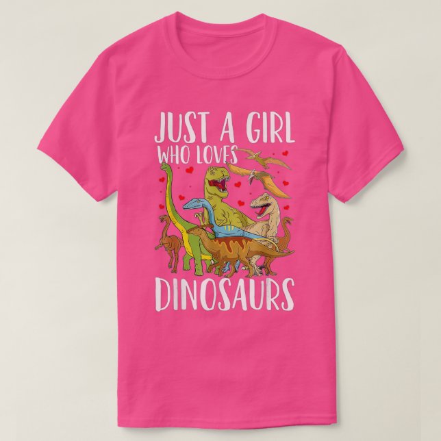 T-shirt Dinosaure Juste une fille qui aime Dinosaures Brac (Design devant)