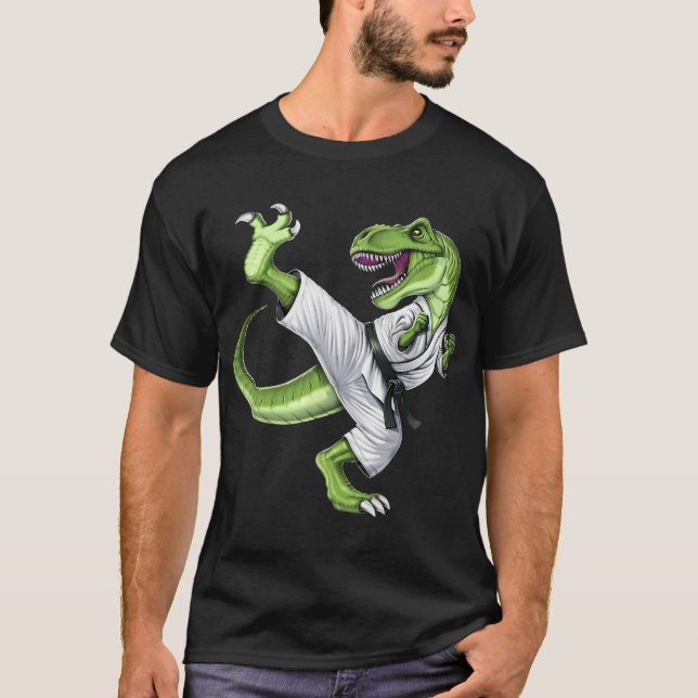 T-shirt Dinosaure Karaté T-Rex (Devant)
