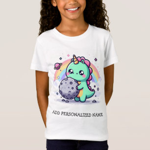 T-Shirt dinosaure Kawaii tenant un Astéroïde ! FUnny enfan