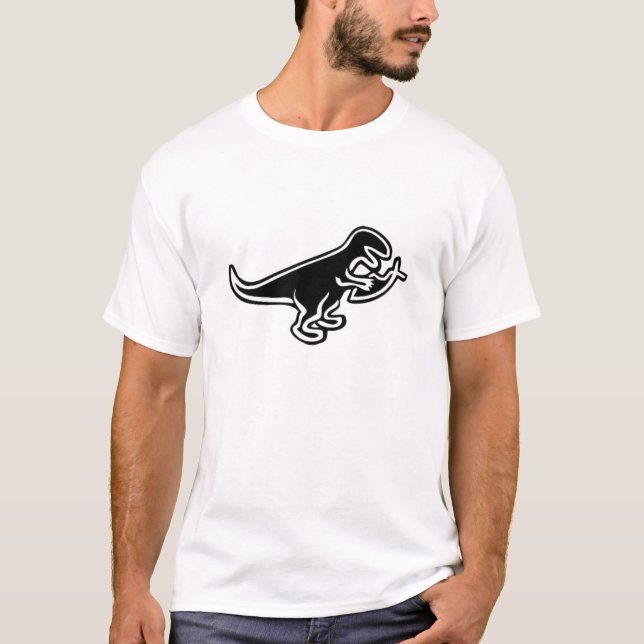T-shirt Dinosaure mangeant des poissons de Jésus (Devant)