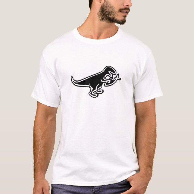 T-shirt Dinosaure mangeant des poissons de Jésus (Devant)