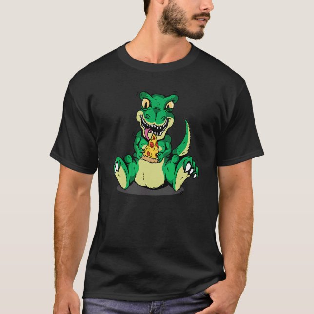 T-shirt Dinosaure mangeant une part de pizza Pizzasaurus n (Devant)