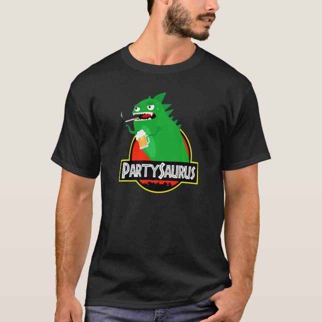 T-shirt Dinosaure Mens Rex Costume Partysaurus Rex (Devant)