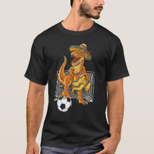 T-shirt Dinosaure mexicain de football Rex Dinosaur Footba