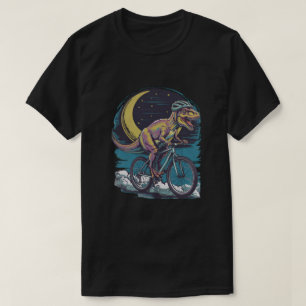 T-shirt Dinosaure moderne sur un vélo dans le ciel avec la