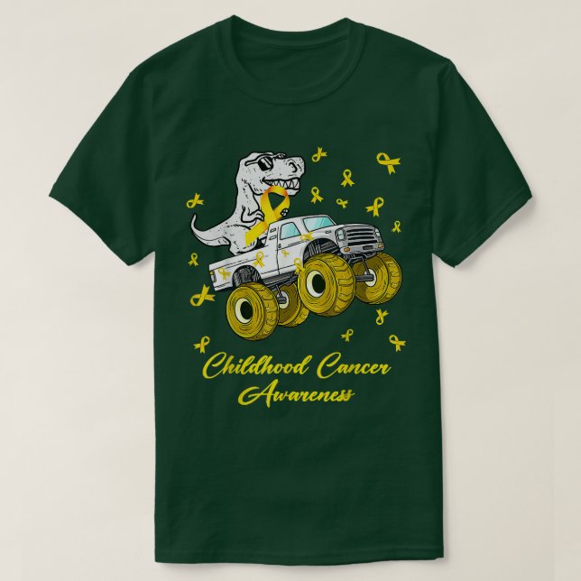 T-shirt Dinosaure Monster Camion de sensibilisation au can (Design devant)