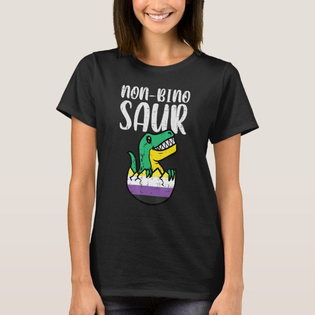 T-shirt Dinosaure non binaire du sauna non binaire Trex En (Devant)