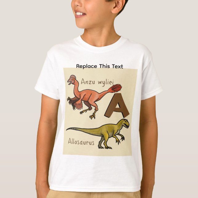 T-shirt Dinosaure ou lettre A d'animal préhistorique (Devant)