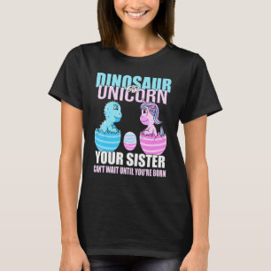 T-shirt Dinosaure ou licorne jusqu'à votre naissance Soeur