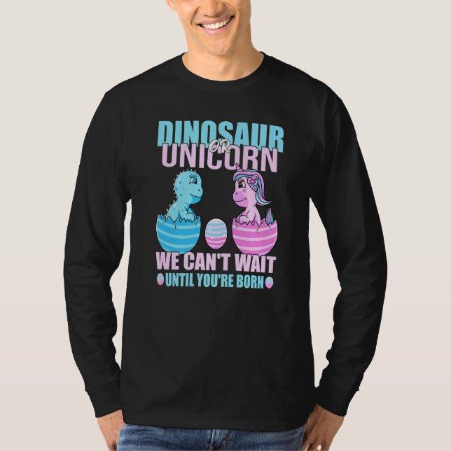 T-shirt Dinosaure Ou Unicorne Peuvent Attendre Votre Naiss (Devant)
