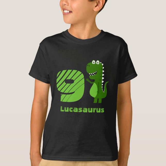 T-shirt Dinosaure personnalisé 9e anniversaire (Devant)
