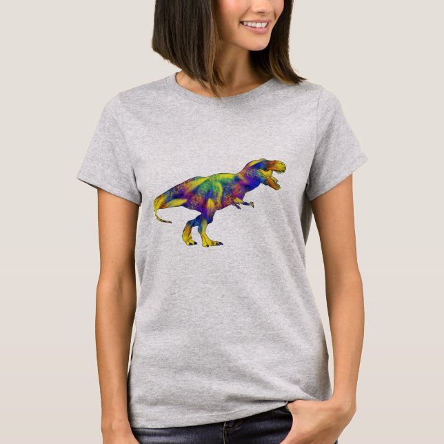 T-shirt Dinosaure psychedelic Trippy Funny Funky T Rex Roa (Devant)