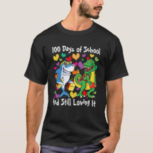 T-shirt Dinosaure & Requin 100 Jours d'école et encore Lov