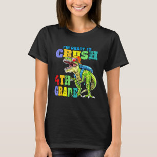 T-shirt Dinosaure Retour À L'École Je Suis Prêt À Écraser