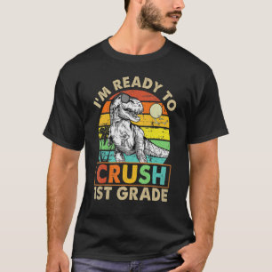 T-shirt Dinosaure Rétro Prêt À Écraser La 1Ère Classe Reto