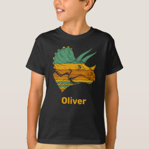 T-shirt Dinosaure Rétro Tricératops