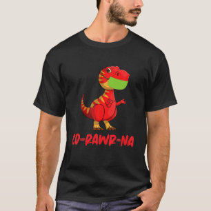 T-shirt Dinosaure Rex Dino "Co-Rawr-Na" Drôle Avec Mas Vis