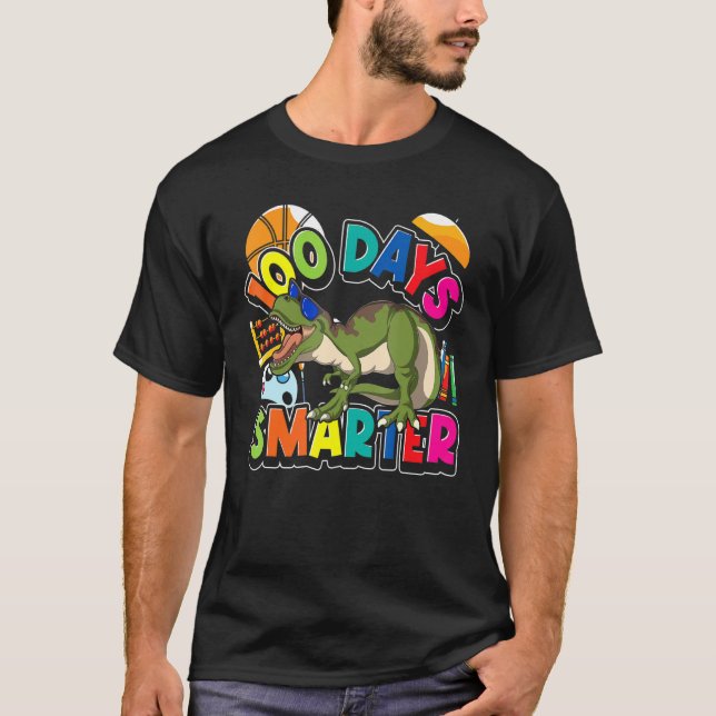 T-shirt Dinosaure Roaring Enseignant Cool T Rex 100 Jours  (Devant)