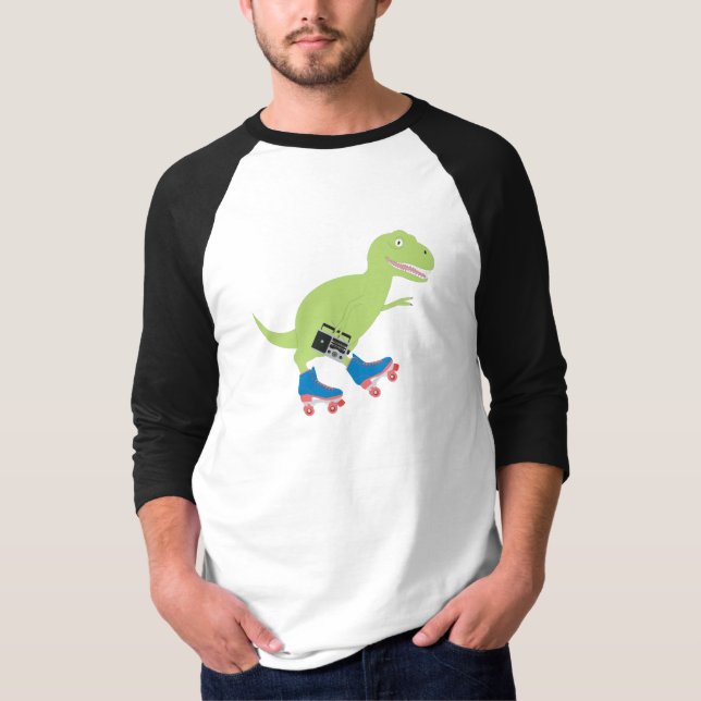 T-shirt Dinosaure Roller Skating Radio (Devant)