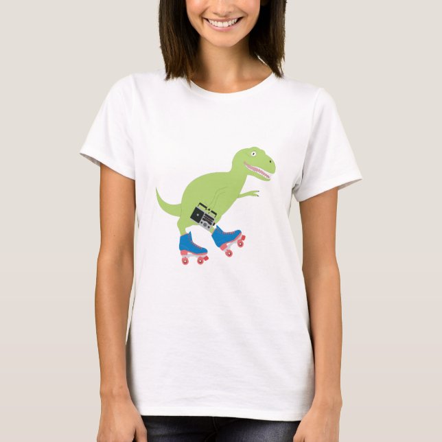 T-shirt Dinosaure Roller Skating Radio (Devant)