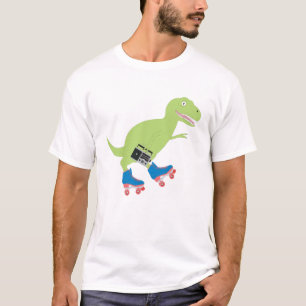 T-shirt Dinosaure Roller Skating Radio