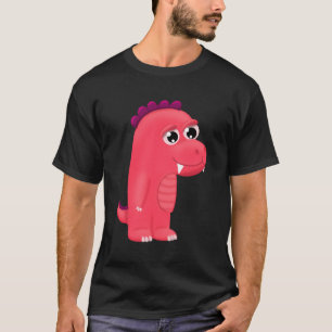 T-shirt Dinosaure rose