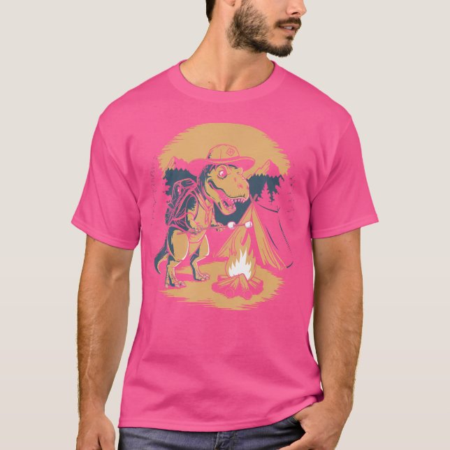 T-shirt Dinosaure Scouting Camping Pour Enfants Garçons Fi (Devant)
