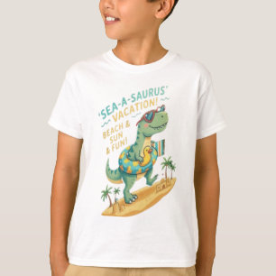 T-shirt Dinosaure Sea-A-Saurus Surfant - Été Drôle pour le