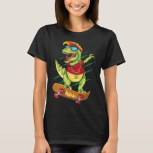 T-shirt Dinosaure skater cool en skateboard Dabbing T Rex 