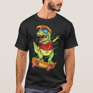T-shirt Dinosaure skater cool planche à roulettes T Rex Da