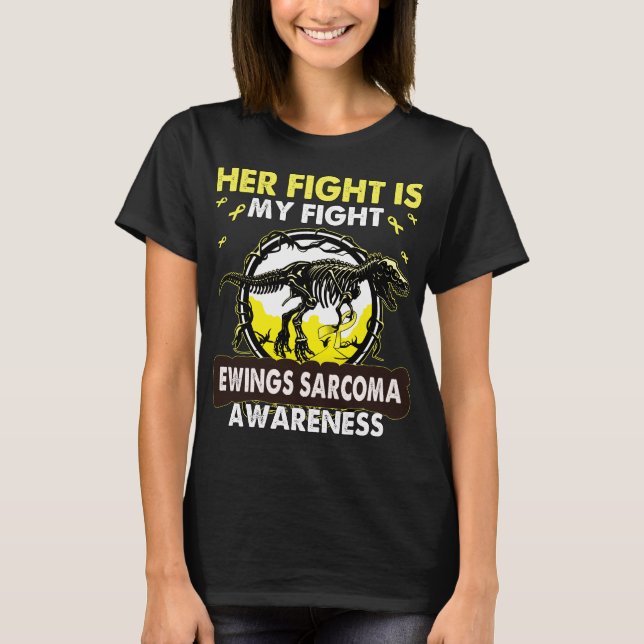 T-shirt Dinosaure Son combat est mon combat EWINGS SARCOMA (Devant)