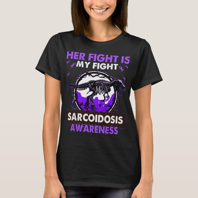 T-shirt Dinosaure Son combat est mon combat SARCOIDOSIS (Devant)