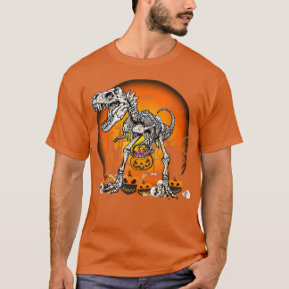 T-shirt Dinosaure Squelette T re effrayant avec Lune Hallo
