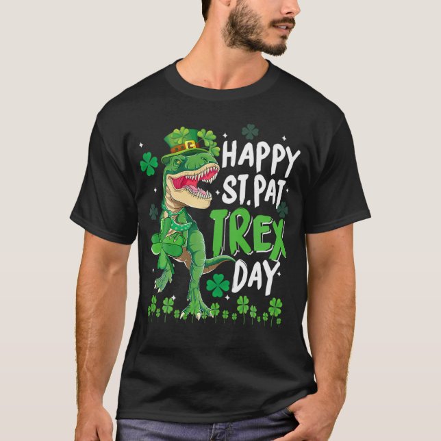 T-shirt Dinosaure St Pat Trex T Rex St Patrick (Devant)