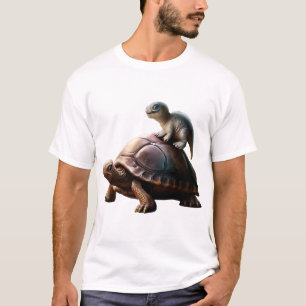 T-shirt dinosaure sur tortue